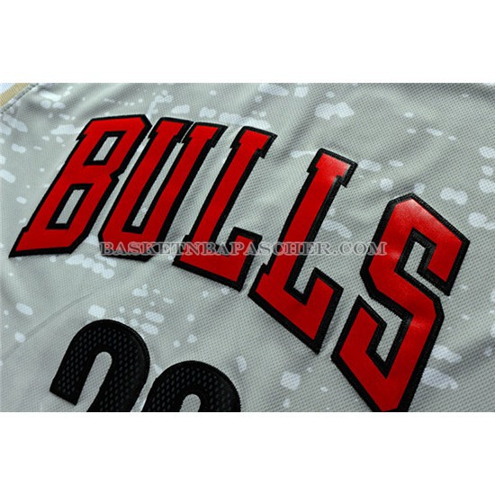 Maillot Lumieres de la ville Chicago Bulls Jordan Gris